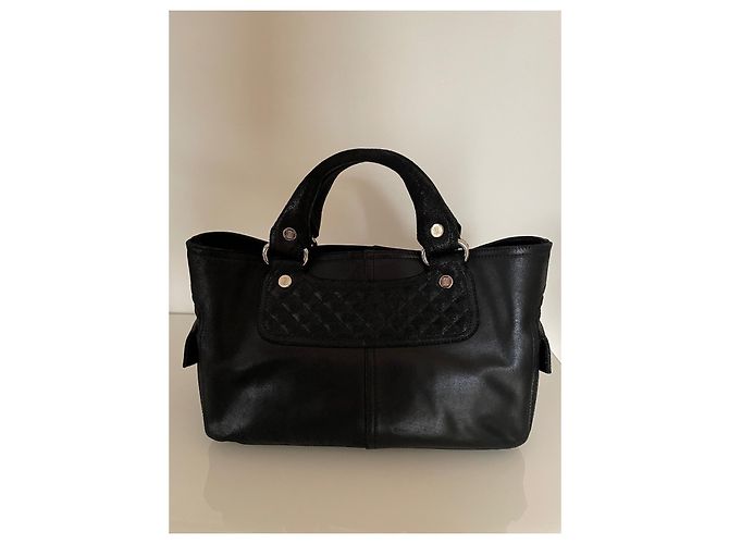 Borsa Céline Boogie in pelle nera Nero - vista 2