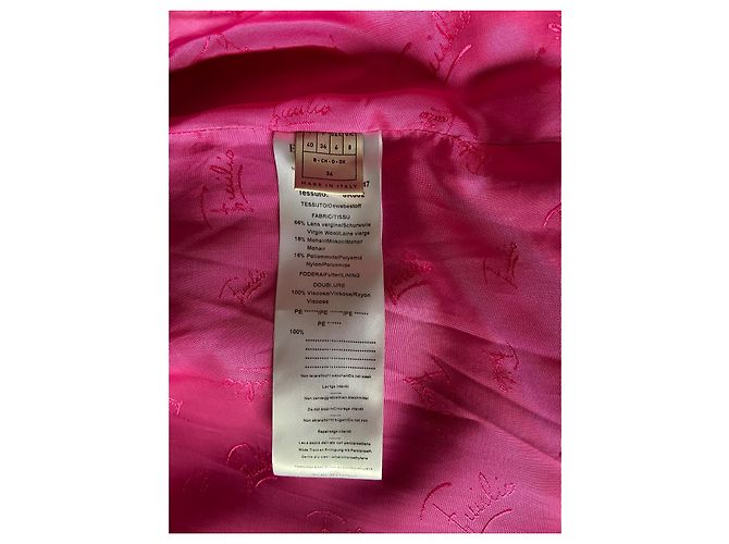 Emilio Pucci pink wool coat with mink collar - view 6