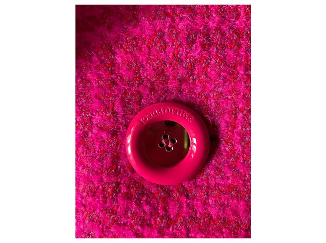 Emilio Pucci pink wool coat with mink collar - view 8