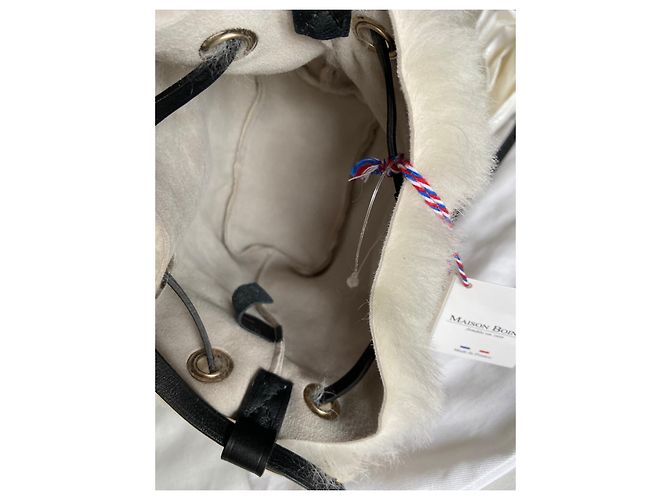 Autre Marque Maison Boinet Jump Tasche Shearling Leder Ecru Aus weiß - Ansicht 5