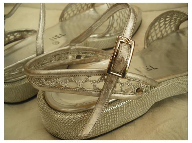 Chanel Sandalen Silber - Ansicht 7