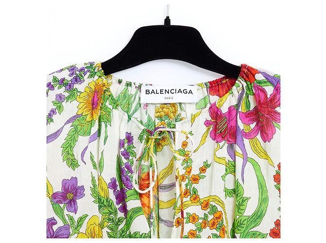Balenciaga FIORE CREPON DI SETA EN38/40 Bianco - vista 2