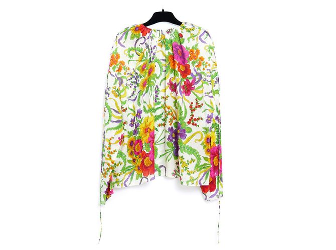 Balenciaga FIORE CREPON DI SETA EN38/40 Bianco - vista 3