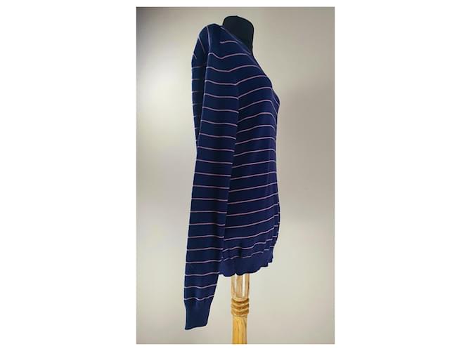 Samsoe & Samsoe Gestreifter Pullover aus Merinowolle Blau - Ansicht 3