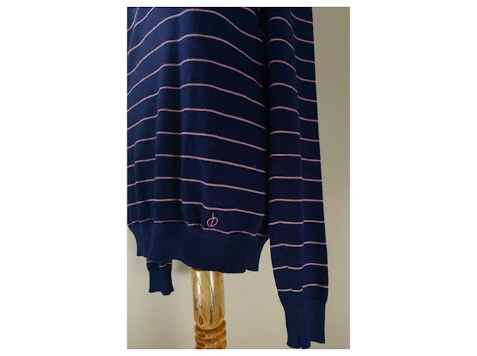 Samsoe & Samsoe Gestreifter Pullover aus Merinowolle Blau - Ansicht 5