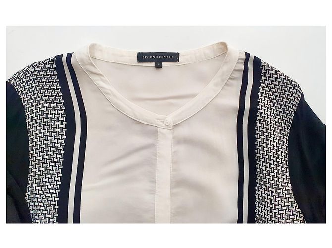 Autre Marque Camicia Second Female Manolo Viscosa Nero Bianco L - vista 4