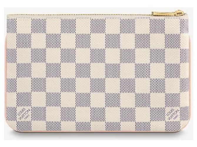 Louis Vuitton Damier Azur Lined Zip Pochette Beige - view 3
