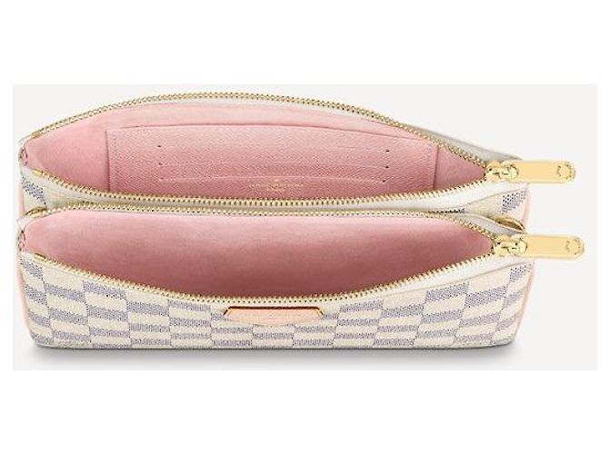 Louis Vuitton Damier Azur Lined Zip Pochette Beige - view 4