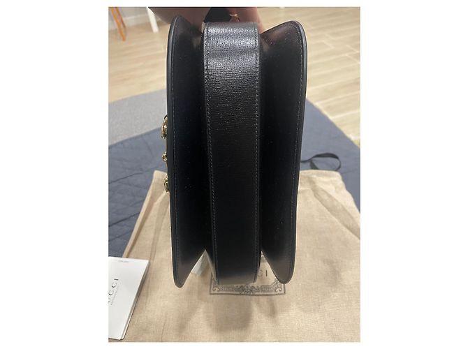 Autre Marque Borsa Horsebit in pelle nera Nero - vista 12