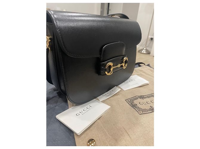 Autre Marque Borsa Horsebit in pelle nera Nero - vista 14
