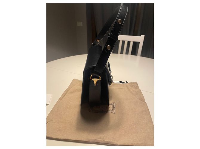 Autre Marque Borsa Horsebit in pelle nera Nero - vista 3