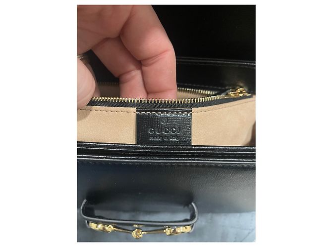 Autre Marque Borsa Horsebit in pelle nera Nero - vista 9
