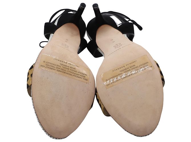 Loeffler Randall Sandali stringati Loeffler Randal Ambrose in ghepardo e pelle nera - vista 5