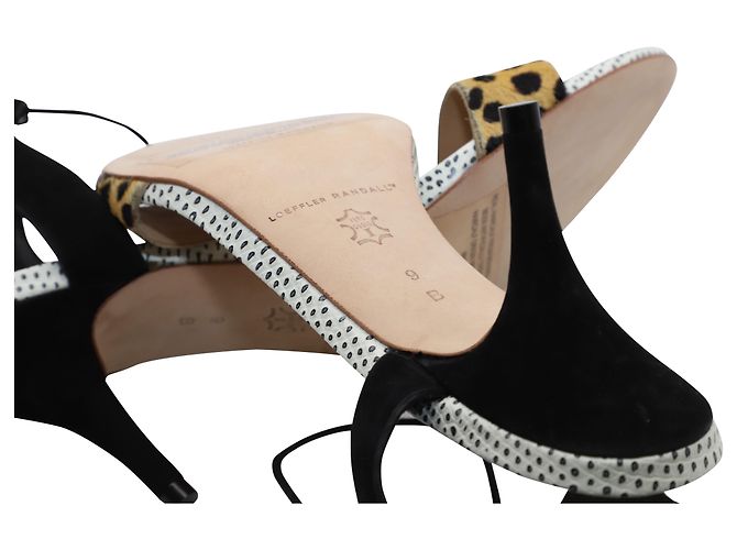 Loeffler Randall Sandali stringati Loeffler Randal Ambrose in ghepardo e pelle nera - vista 6
