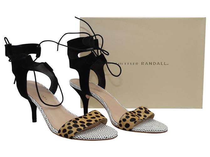 Loeffler Randall Sandali stringati Loeffler Randal Ambrose in ghepardo e pelle nera - vista 8