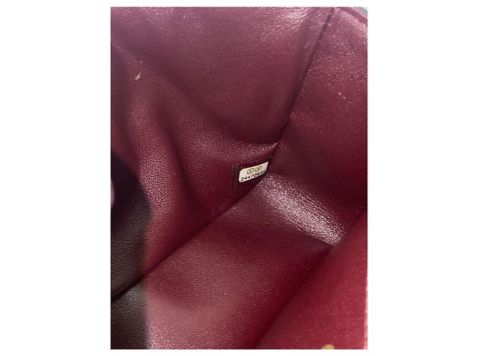 Mini bolsa com aba retangular Chanel acolchoada em couro de cordeiro preto - vista 8
