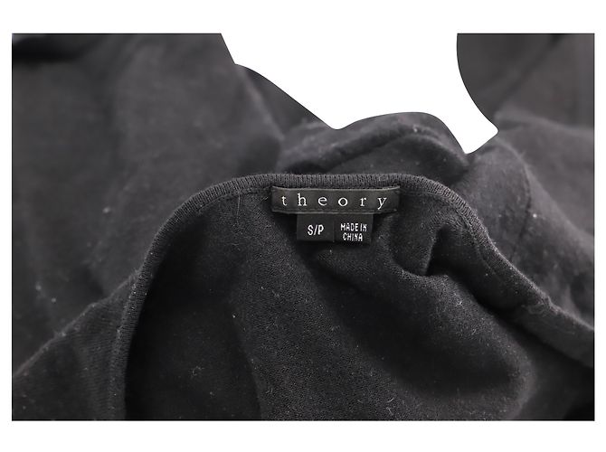 Theory – Langärmliges, drapiertes Jersey-Kleid aus schwarzer Wolle - Ansicht 3