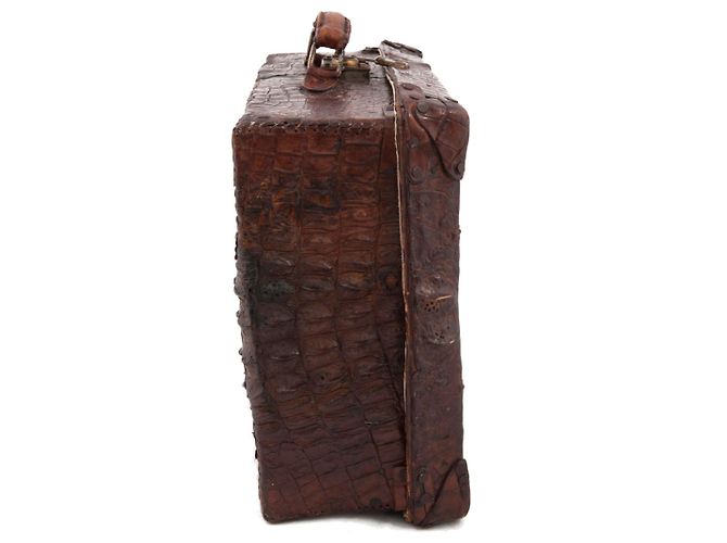 Autre Marque Malette ancienne en croco Marron - vue 3