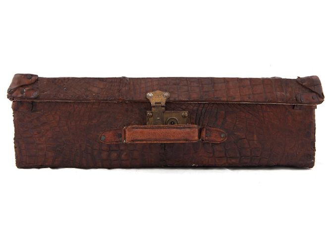 Autre Marque Malette ancienne en croco Marron - vue 6