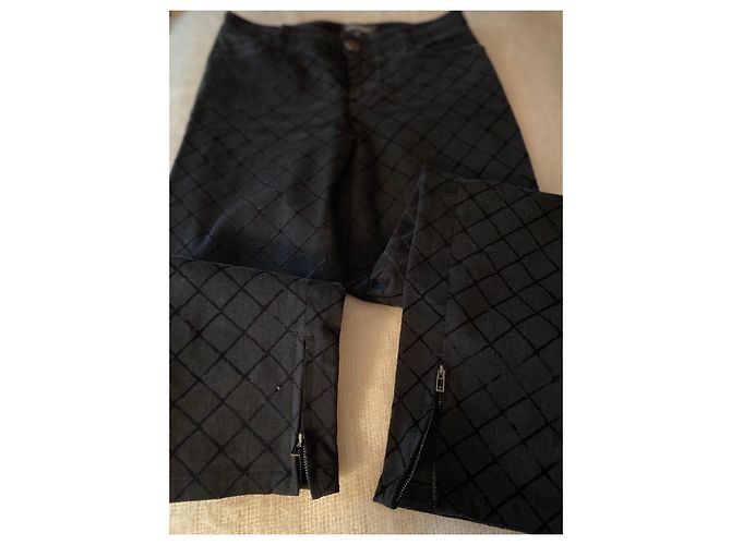 Chanel Jeanshose schwarz mit Samtfutter - Ansicht 2