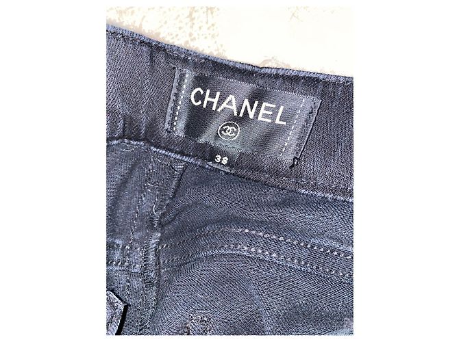 Chanel Jeanshose schwarz mit Samtfutter - Ansicht 4