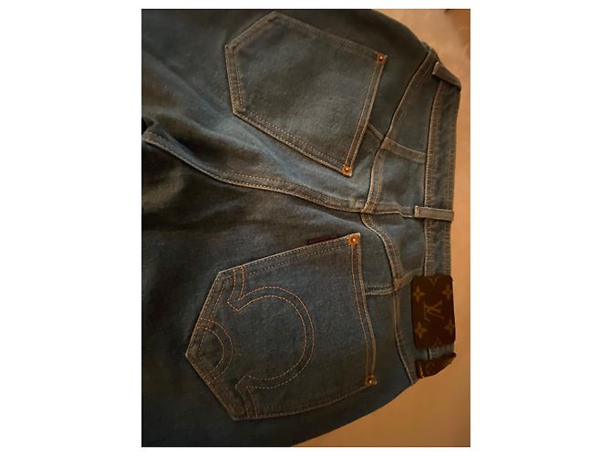 Jean Louis Vuitton Monogramme Denim Bleu - vue 2