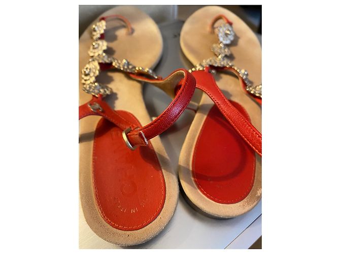 Sandali Chanel Camelia Infradito Corallo Pelle - vista 7