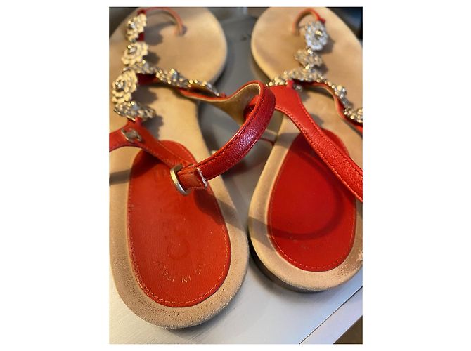 Sandali Chanel Camelia Infradito Corallo Pelle - vista 8