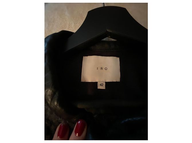 Iro Leather and Wool Jacket Dark Grey - view 4