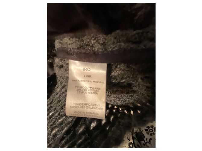 Iro Leather and Wool Jacket Dark Grey - view 5