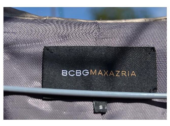 BCBG Max Azria Vintage Satin Safari Gürtel maßgeschneiderte Jacke Bronze - Ansicht 3