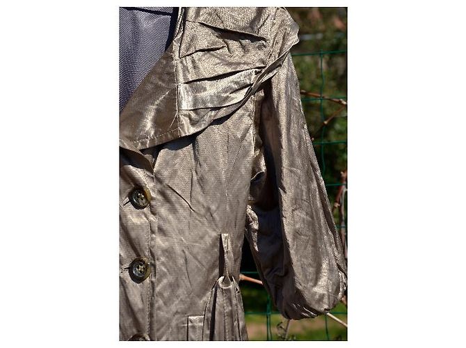 BCBG Max Azria Vintage Satin Safari Gürtel maßgeschneiderte Jacke Bronze - Ansicht 5