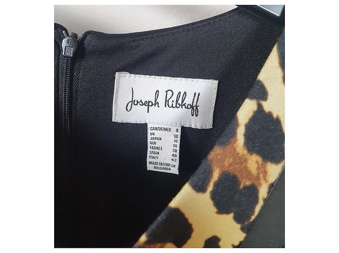 Abito Joseph Ribkoff Nero Oro Multicolore Stampa leopardo - vista 4