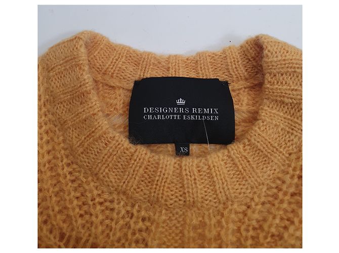 Pull jaune Designers Remix en laine et mohair - vue 4