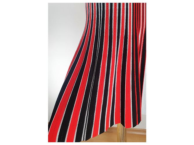 Karen Millen Gestreiftes Kleid Schwarz Rot Weiß Viscose Mehrfarben - Ansicht 3