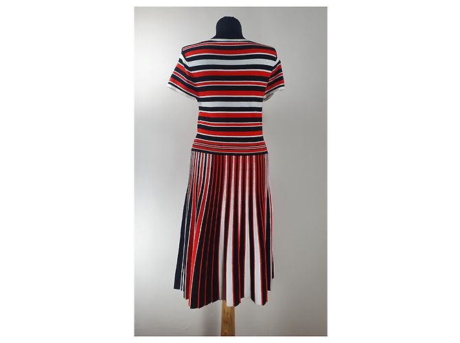 Karen Millen Gestreiftes Kleid Schwarz Rot Weiß Viscose Mehrfarben - Ansicht 4
