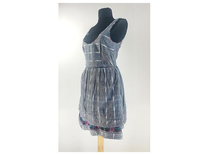 Vestido de algodón gris Free People Multicolor - vista 2