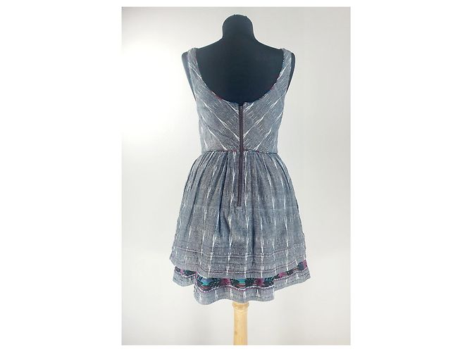Vestido de algodón gris Free People Multicolor - vista 3