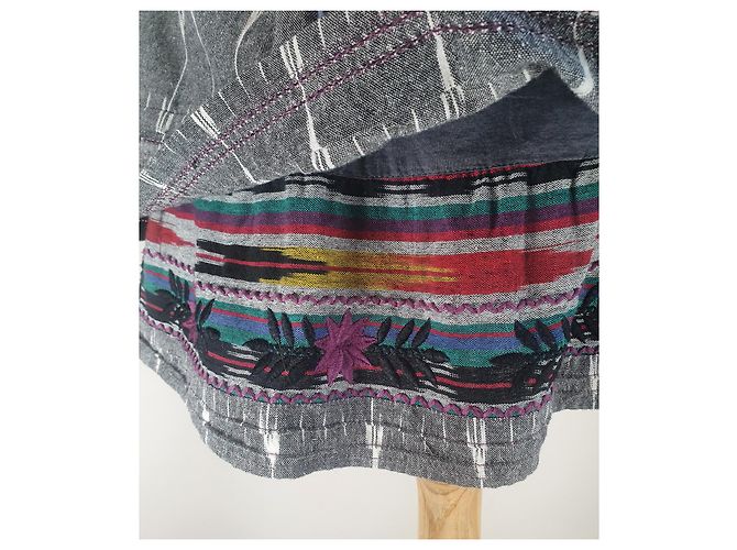 Vestido de algodón gris Free People Multicolor - vista 4