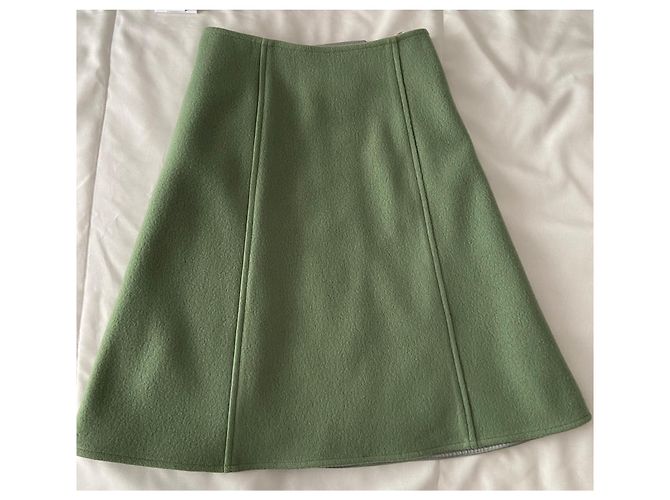 Courreges falda acampanada COURRÈGE, 100% laine Verde - vista 2