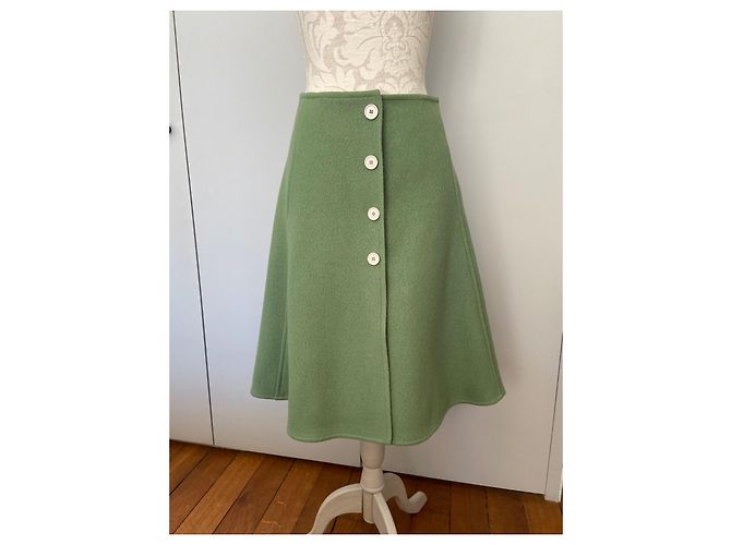 Courreges falda acampanada COURRÈGE, 100% laine Verde - vista 3