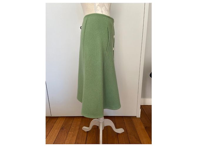 Courreges falda acampanada COURRÈGE, 100% laine Verde - vista 4