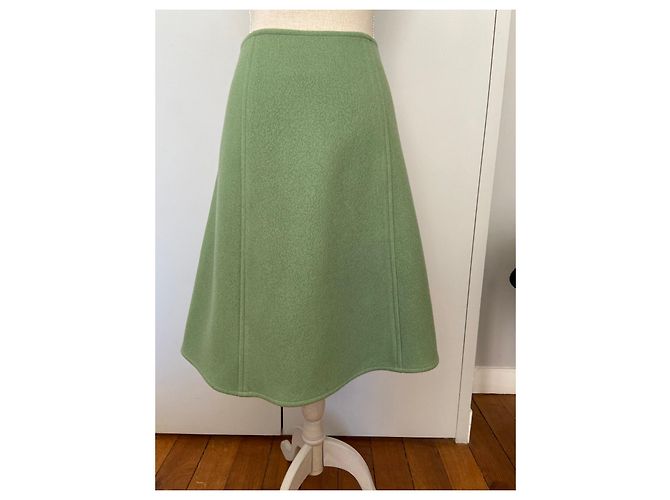 Courreges falda acampanada COURRÈGE, 100% laine Verde - vista 5