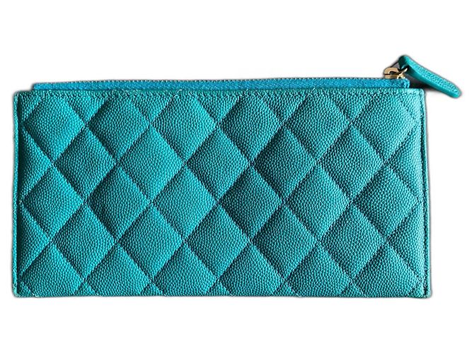 Chanel Timeless Classique card wallet Turquoise - view 4
