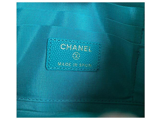 Chanel Timeless Classique card wallet Turquoise - view 13