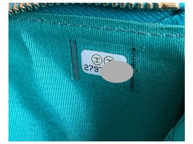 Chanel Timeless Classique card wallet Turquoise - view 14