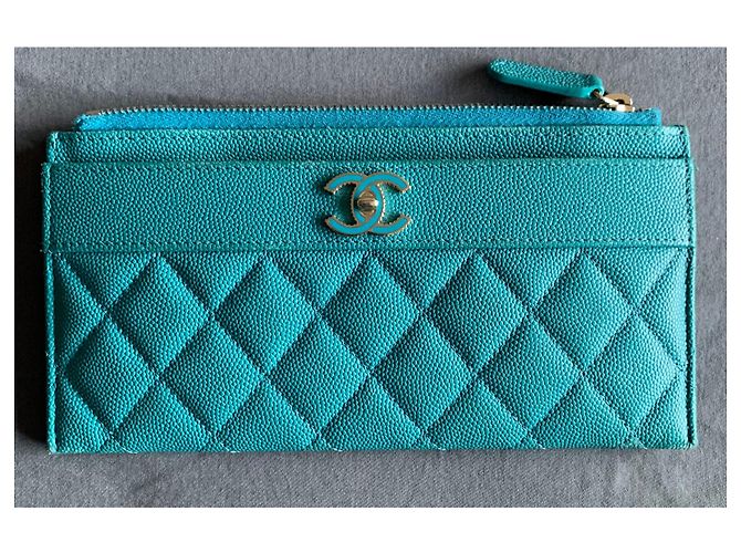Chanel Timeless Classique card wallet Turquoise - view 3