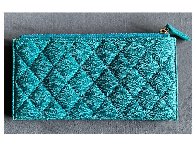 Chanel Timeless Classique card wallet Turquoise - view 5