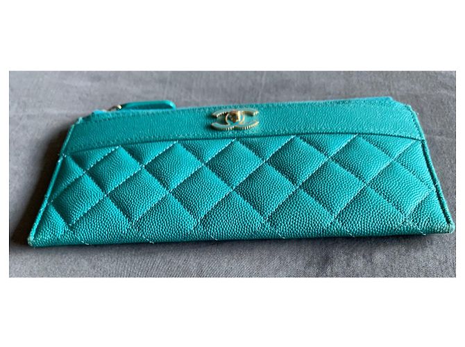 Chanel Timeless Classique card wallet Turquoise - view 6