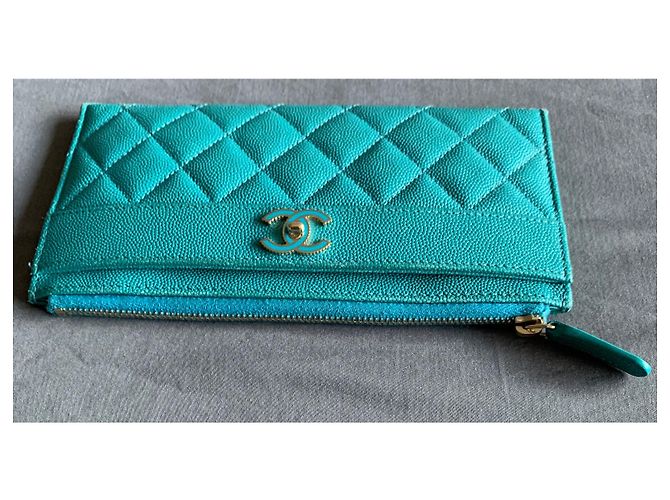 Chanel Timeless Classique card wallet Turquoise - view 7